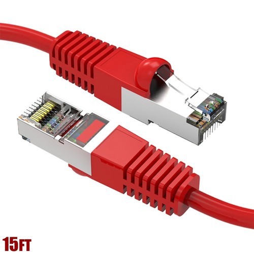 0.5FT - 25FT CAT6 RJ45 Network LAN Ethernet SSTP Shielded Cable 26AWG Copper Red - Picture 15 of 17
