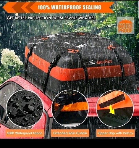 MeeFar Car Roof Bag XBEEK Rooftop top Cargo Carrier Bag 20 Cubic feet Waterproof - Picture 3 of 5