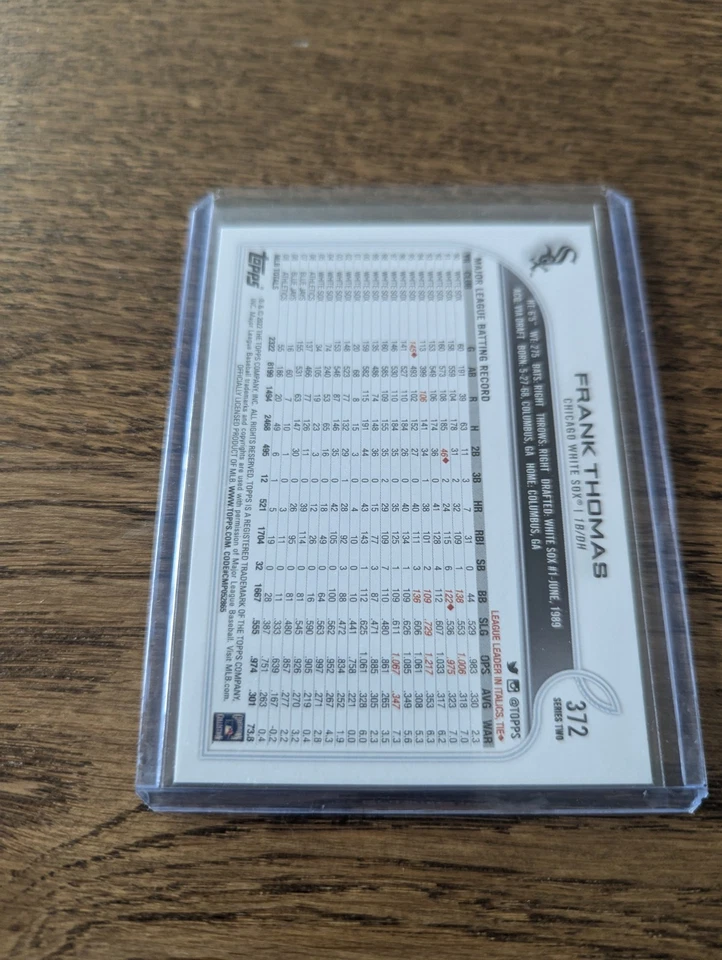 2022 Topps Series 2 - Greats Variation Frank Thomas #372 - Image 2 of 2