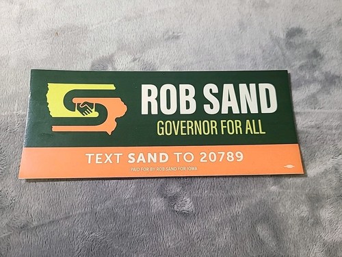Rob Sand Sticker Iowa Governor Race Governor For All 8.5" X 3.5" - Picture 2 of 7