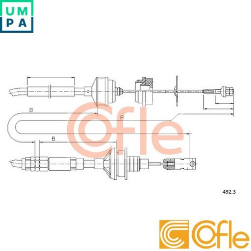 <!--F#f_0-->CLUTCH CABLE 92.492.3 FOR CITROËN JUMPY/Van/Platform/Chassis EVASION/MPV FIAT <!--F/-->