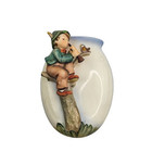 M J Hummel Goebel 1958 Boy in Tree w Flute Wall Pocket 360/B W. Germany