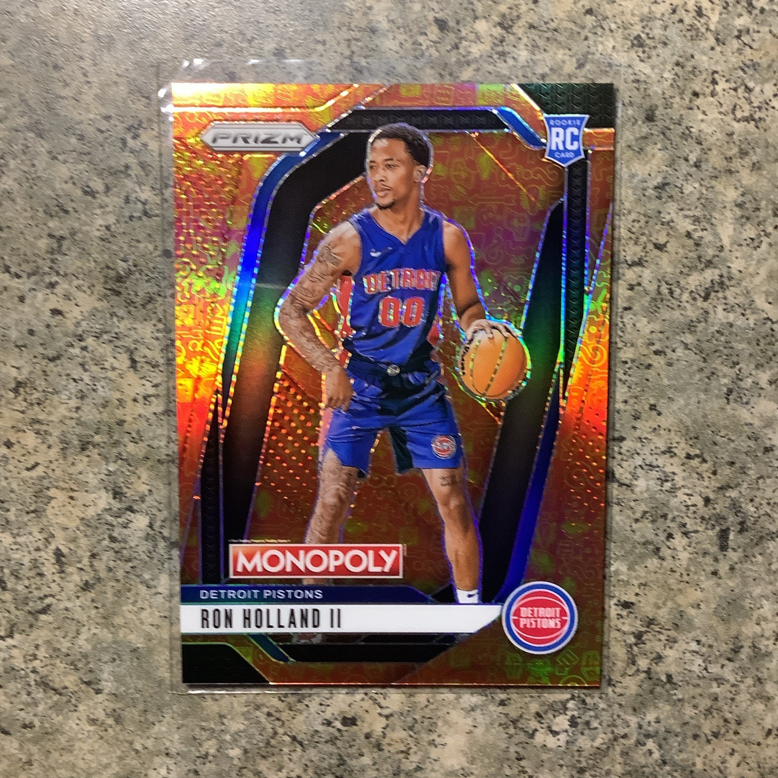 2024-25 Panini Prizm Monopoly Orange Icon #/1499 Ron Holland II #66 Pistons RC
