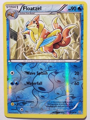 REVERSE HOLO Floatzel 33/124 LP - Dragons Exalted Pokemon Card - Naoki Saito Art