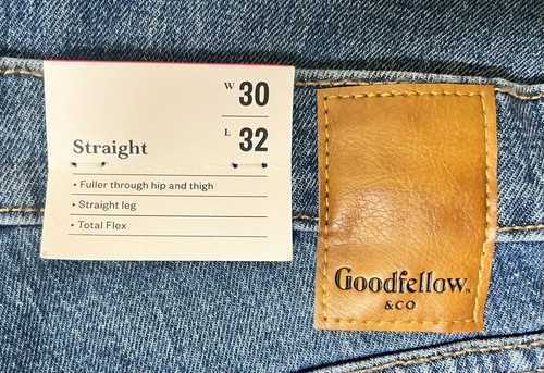 Jeans uomo Goodfellow & Co Total Flex gamba dritta lavaggio medio blu tg 30x32 nuovo - Foto 6 di 12