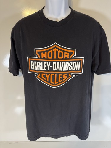 Harley Davidson Shirt Mens L Large Black Short Sleeve Military Over Seas Tour - Picture 2 of 4