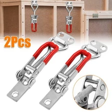 2PCS Heavy Duty Steel Toggle Latch Catches Adjustable Lock Clamp For Boxes Case