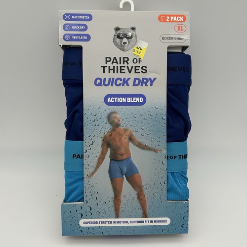 Pair Of Thieves Boxer Briefs XLARGE 2 Pack Quick Dry Action Blend Ventilated XL