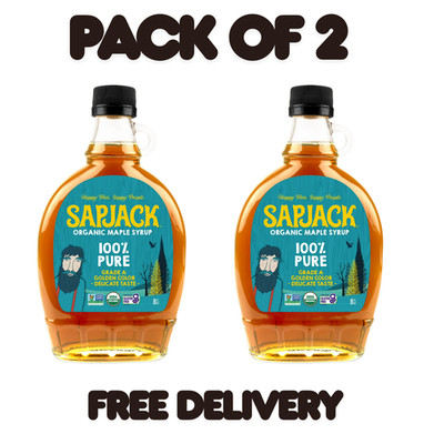 SAPJACK Grade A Golden Maple Syrup - 8oz - 100% Pure Maple Syrup...
