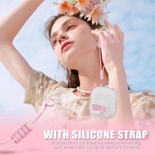 【with Safety Lock】 for AirPods 3rd Generation Case Cover 2021, TPU A1-Pink - Picture 6 of 7
