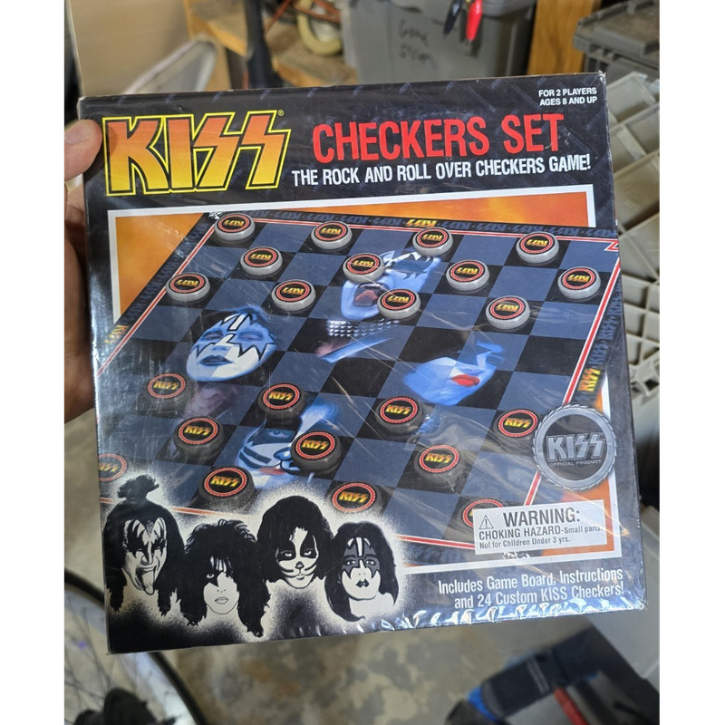 KISS Checkers Board Game Music Theme w/ Custom Pieces Complete Game 2+ Players