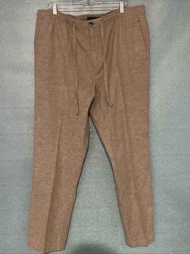 Broletto Beige Linen Cotton Pants Men XL Pants Casual Men's EUC - Picture 1 of 6