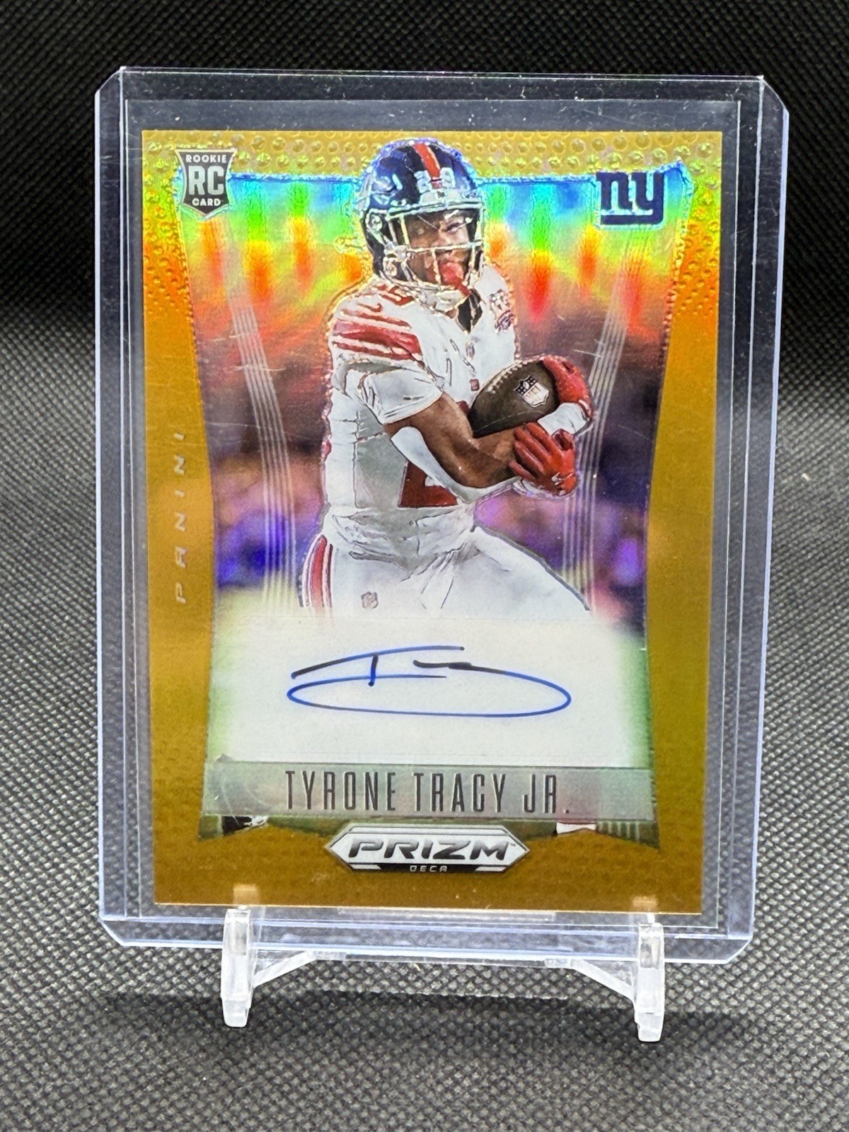 2024 Prizm Deca Tyrone Tracy Jr TRUE GOLD RC Auto #2/10 Giants #s-ttj