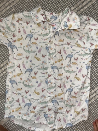 Laurel & Octavia Boys 6 Cotton Southern Party Animal Birthday Button Up Shirt - Picture 4 of 5