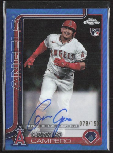 2025 Topps Chrome #RA-GCA Gustavo Campero Rookie Auto Blue Refractors #/150