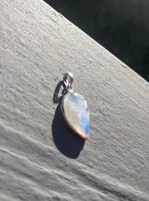 RARE Handmade AAA Multicolor Flash Rainbow Moonstone pendant w sterling silver