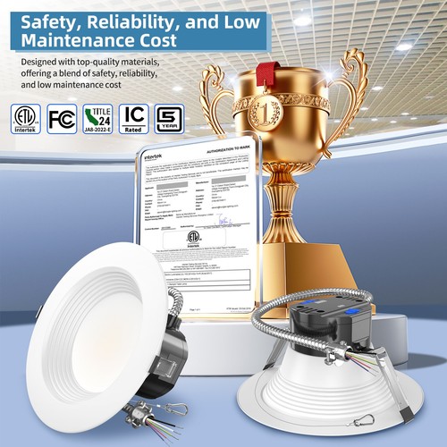 6 Inch LED Commercial Downlight,27W Recessed Ceiling Light Power &CCT Adjustable - Picture 4 of 16