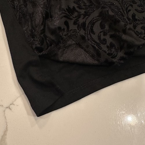 Cable & Gauge Terciopelo Negro Burnout Top Talla XL Transparente Capricho Bruja Hada Oscura - Imagen 8 de 10