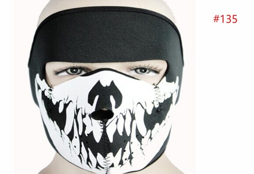 Halloween Skull Ghost Face Mask Outdoor Motorcycle Bicycle Ski Half Face Cover - Picture 55 of 56