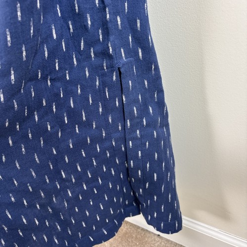 Faherty Dress Womens S Atlantic Ave Belted Blue Shadow Midi Short Sleeve Cotton - Picture 11 of 13