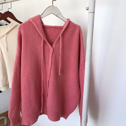 Diverse Color Options Women's Cozy Hooded Sweater with Button Features - Picture 7 of 45