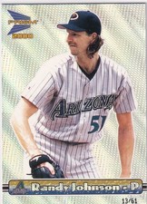 RANDY JOHNSON /61 PACIFIC PRISM PREMIERE DATE PARALLEL DIAMONDBACKS #8 2000