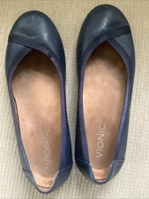 Vionic Ballet Flats Caroll Navy Blue Leather 6