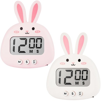 2-Pack Rabbit Timer, Digital Timer for Kids, for Kitchen Cooking, Big Digits ...