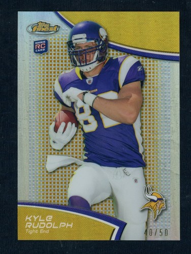 2011 Topps Finest Gold Refractors Parallel #92 Kyle Rudolph #'d/50 SSP Rookie - Imagen 2 de 3