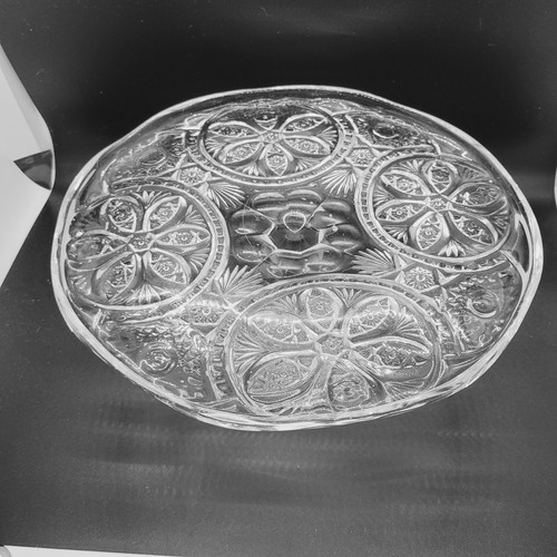 Indiana Clear Glass Ferris Wheel Pattern Footed Cake Plate Pressed 1910 - Picture 2 of 7