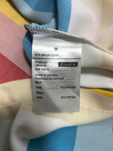 Elodie Bluse Größe M Knopfleiste Medium Regenbogen gestreift Cropped Dolmanärmel - Bild 6 von 10