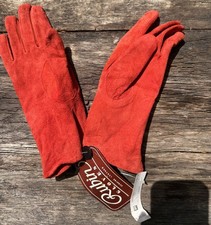 Vintage Rubin Leather Gloves Red Orange Korea Womens Medium
