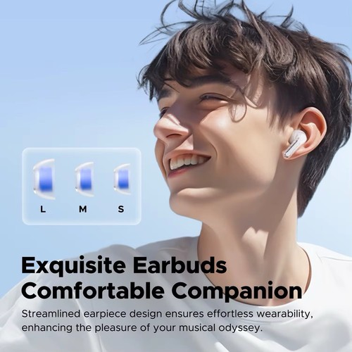 SoundPEATS Clear,Wireless Earbuds BLUETOOTH V5.3, 12mm Drivers,2 Mic,ENC, IPX-4 - Picture 4 of 12