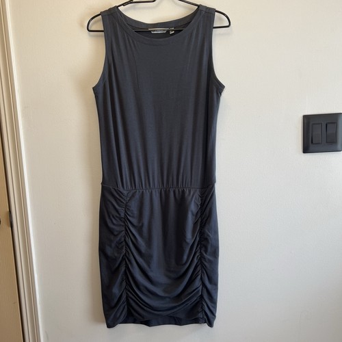 Athleta Tulip Dress Long Gray Sleeveless Ruched Bodycon Pullover Woman’s Medium - Picture 2 of 14