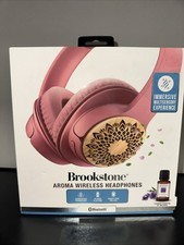 Brookstone Pink Aroma Wireless Headphones, Bluetooth,Immersive Multisensory NIB
