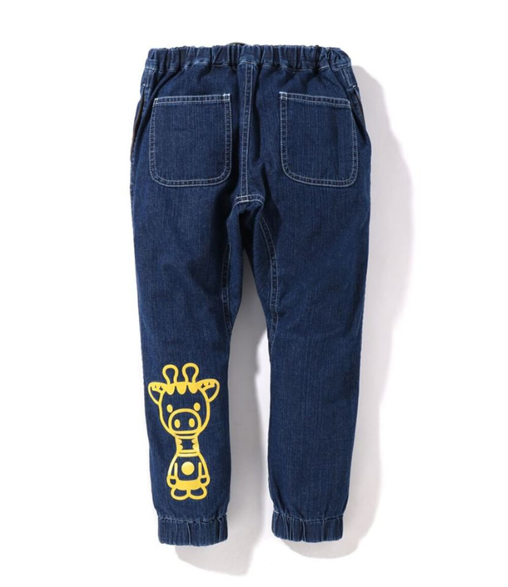 A BATHING APE BAPE KIDS BABY MILO FRIENDS DAMAGED DENIM PANTS New 2I30350003