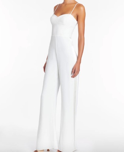 Amanda Uprichard Women Champagne Jumpsuit Ivory White Tie Straps Party XS - Afbeelding 4 van 6