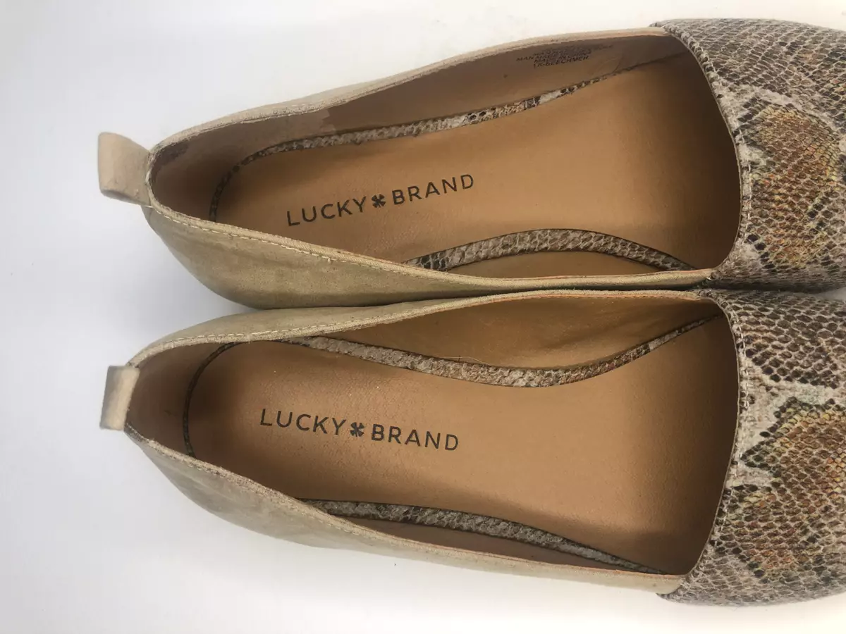 Lucky Brand Snakeskin Print Beechmer Pointed Toe Flats Women s Size 9.5