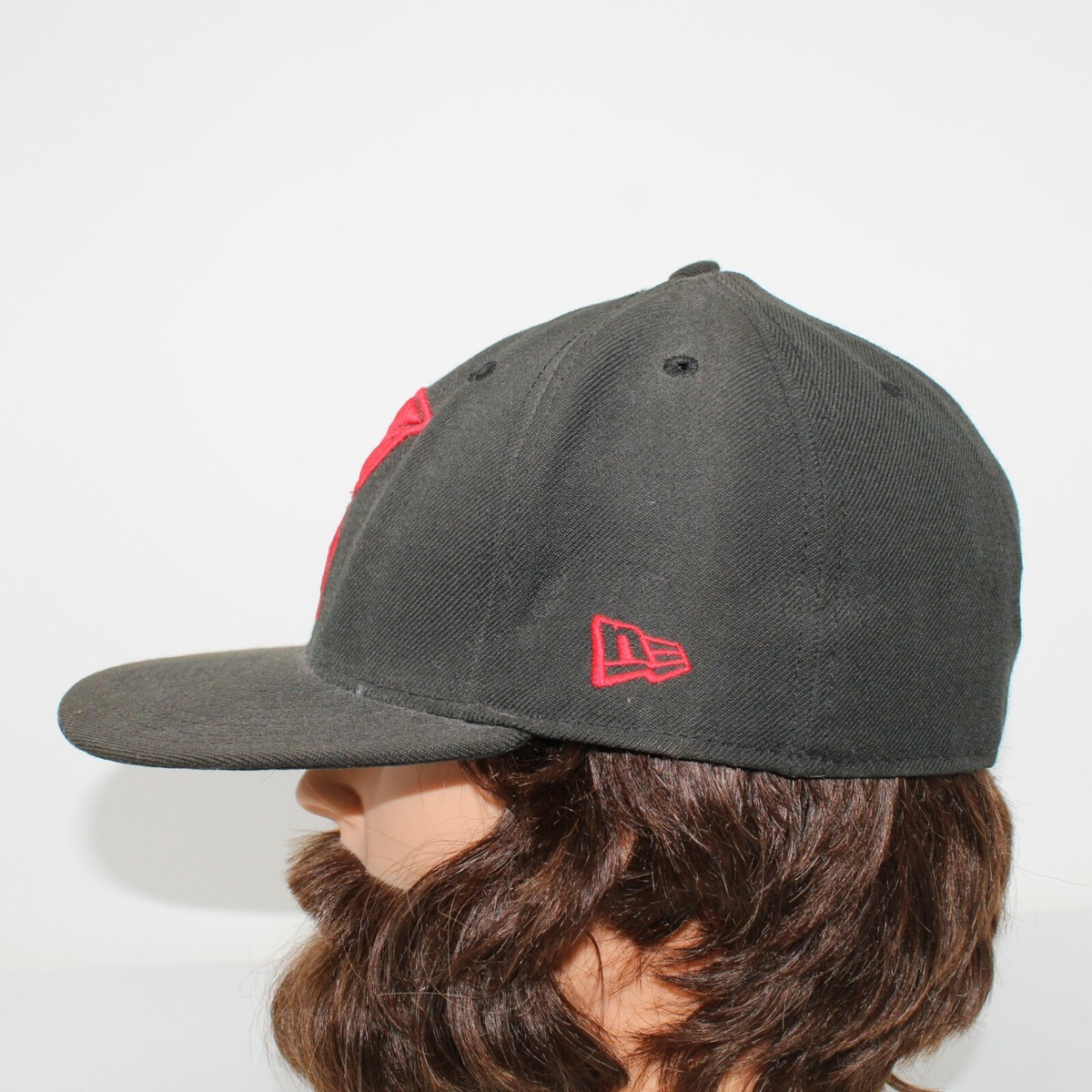 Famous Stars and Straps New Era 59FIFTY fitted 7 3/8 Black Flat Brim Hat Cap