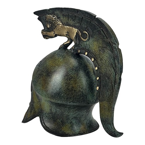 Helmet Ancient Greek Real Bronze Metal Art Sculpture Handmade in Greece - Picture 5 of 10