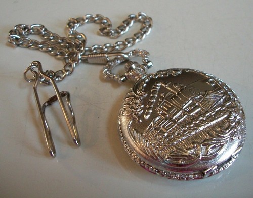 Men's Fishing, Truck, Hunting, Train, Golf, Dad Etc Clip On Pocket Watch & Chain - Picture 62 of 170