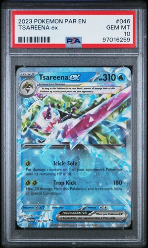 PSA 10 Pokemon Tsareena Ex #046/182 Gem Mint PARadox Rift EN Full Art 2023 - Bild 2 von 3