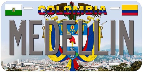 Medellin Kolumbien Aluminium Neuheit Auto Nummernschild - Bild 8 von 11