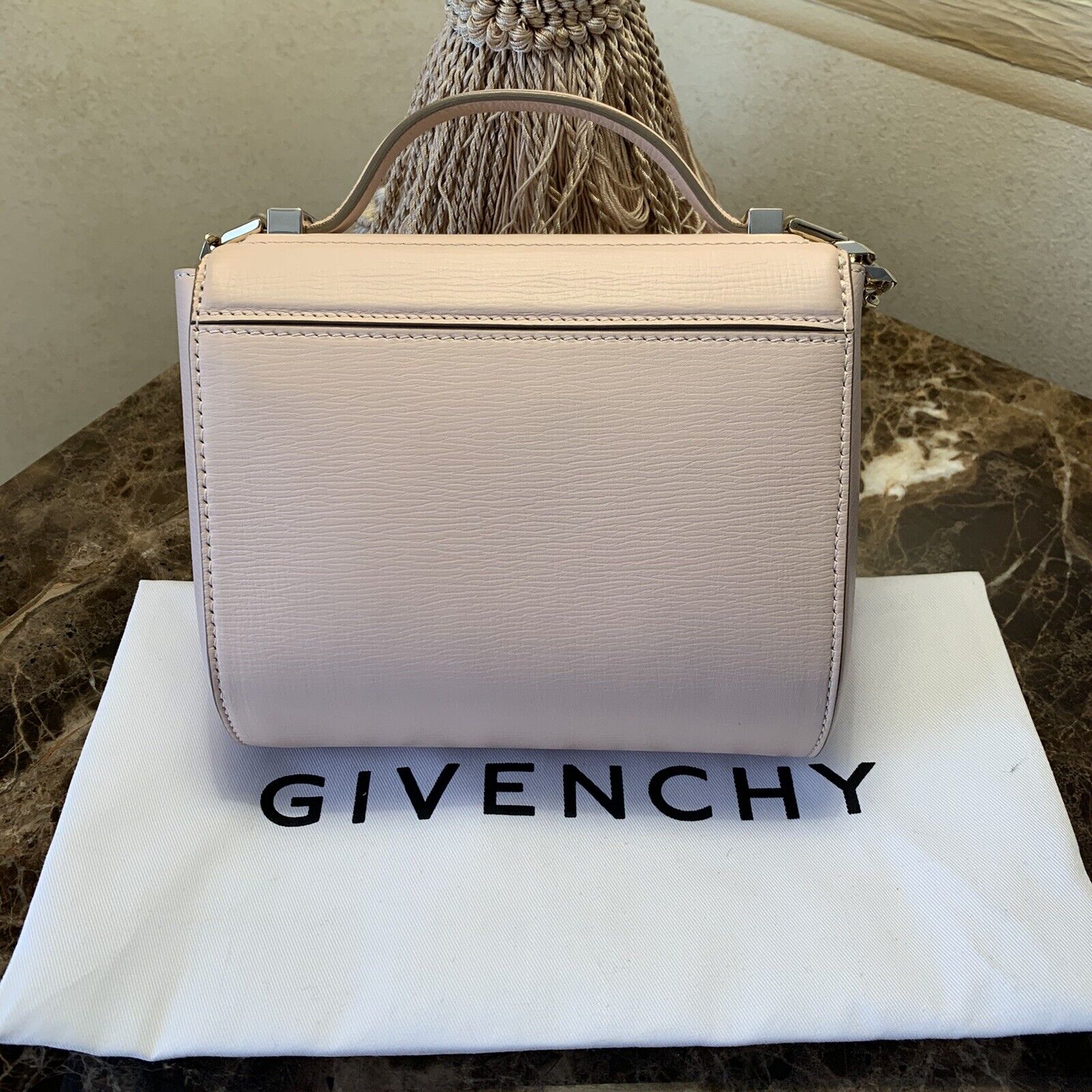 Givenchy Small Pandora Calfskin Leather Crossbody Bag in Natural Beige