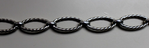 Unique ITALY "M" 925 Twiested Oval Links Chain Necklace - Picture 8 of 14