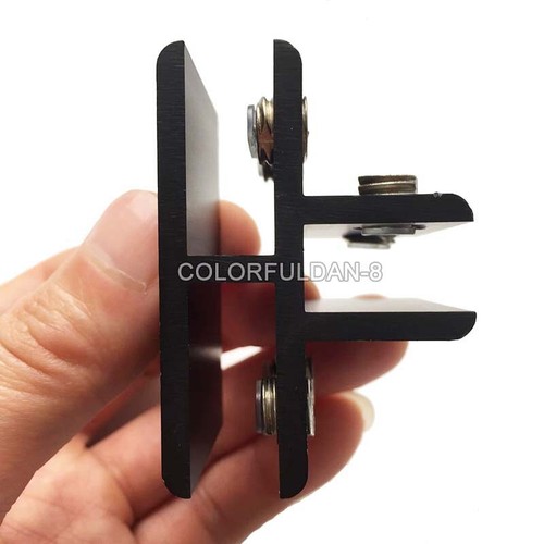 10x Aluminium T Form Schwarz Glasklemmen Regale Träger Halterung Clips für 6-20mm - Bild 6 von 11