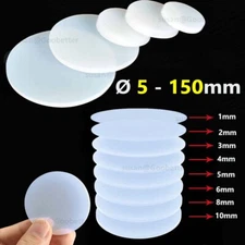 Round Silicone Rubber Disc Sheet Seal Gaskets Dia 5mm-150mm Thick 0.5mm-10mm