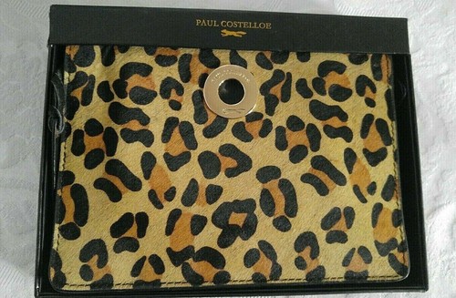 Paul Costelloe Leather Black Leopard Print Small Handbag Zip Close NWT & BOX - Picture 8 of 12