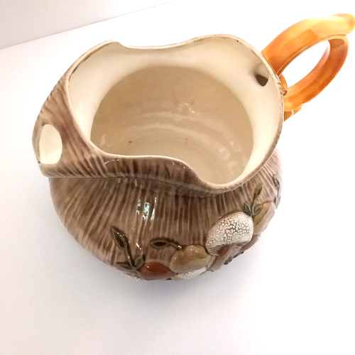 ARNEL'S 1974 Ceramic Pitcher Mid Century Mushrooms Beige Brown Green - Picture 4 of 11