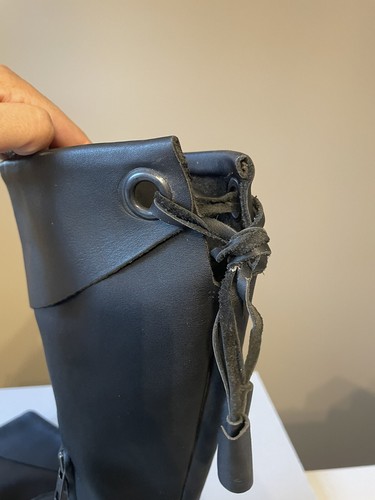 Dr. Martens Vintage halbhoch schwarz Leder klobiger Absatz Keilabsatz Stiefel US 8 - Bild 7 von 12